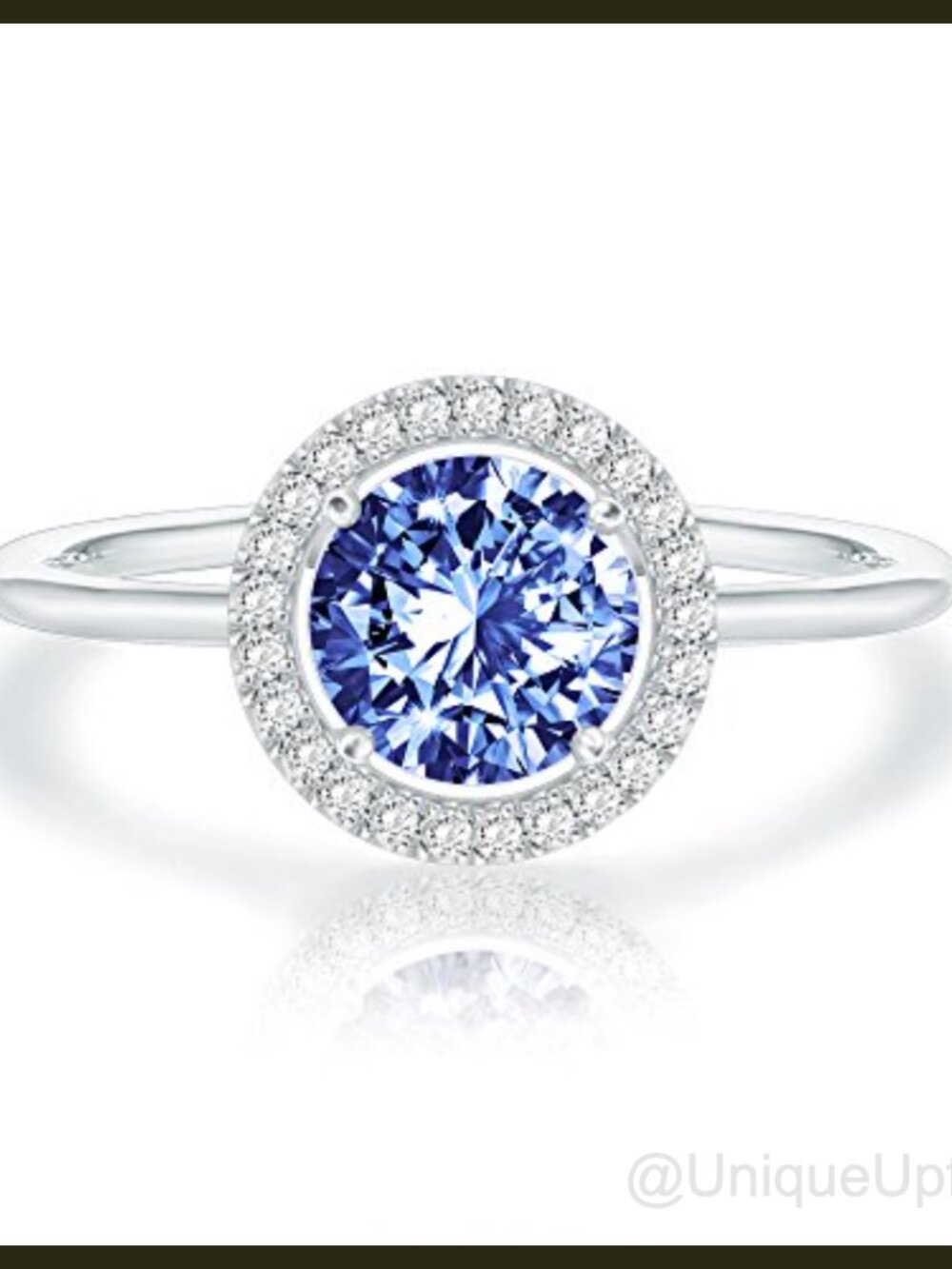 14K Gold Plated Crystal Birthstone Statement Ring Adjustable Women's